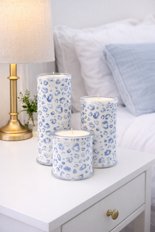 Blue & White Animal Print