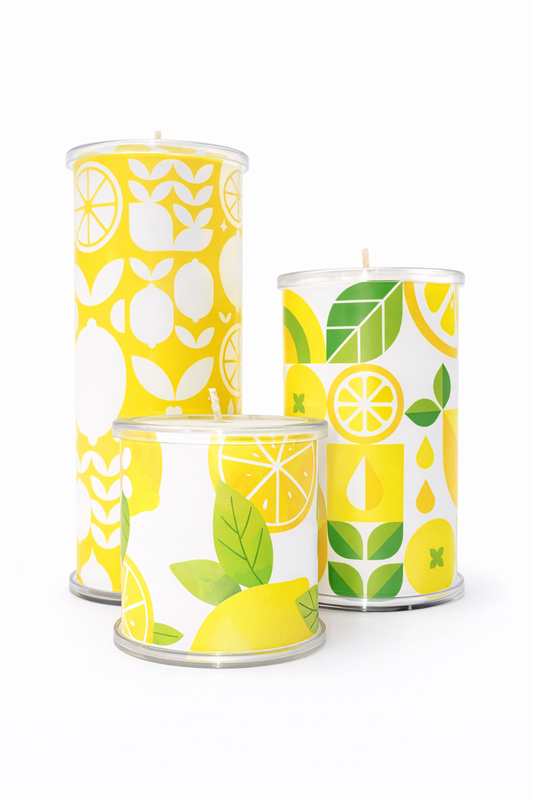 Lemon Squeezy Candle Wrap - Fresh Citrus Design