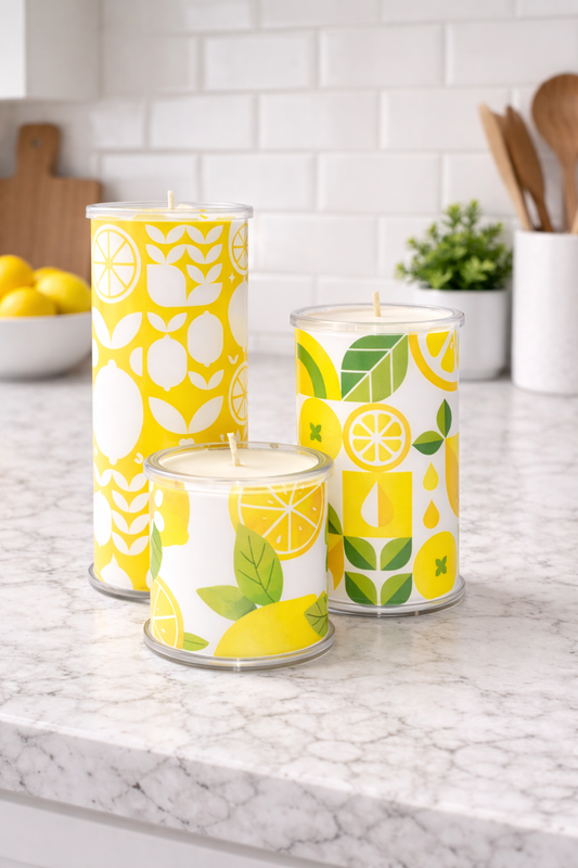 Lemon Squeezy Candle Wrap - Fresh Citrus Design